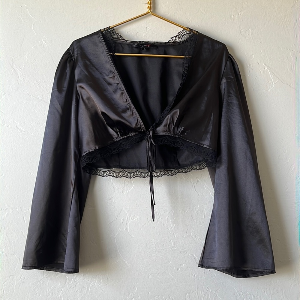 Satin Bell Sleeve Shirt